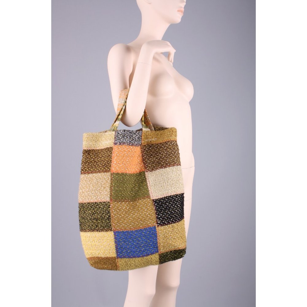 Vintage 70s Patchwork Shopper Hippie Tote Bag - Picture 5 of 7
